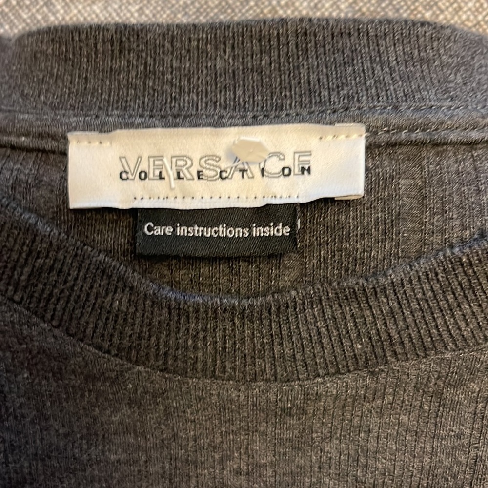 Versace Collection Dark Grey Snap Button Ribbed L… - image 2